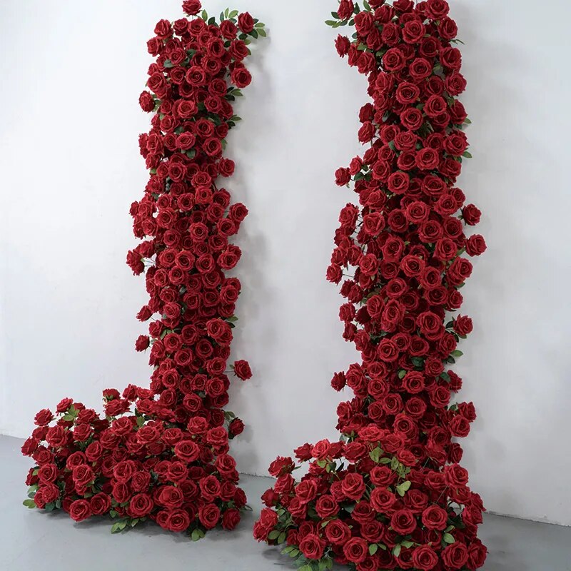 Red rose wedding background arch decoration