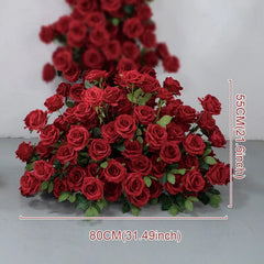 Red rose wedding background arch decoration