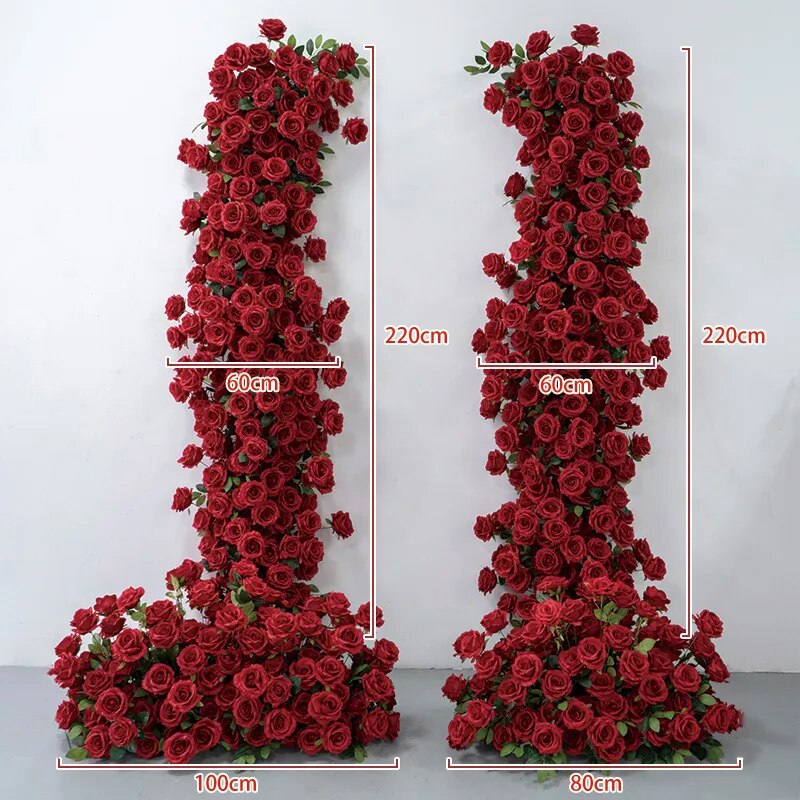 Red rose wedding background arch decoration