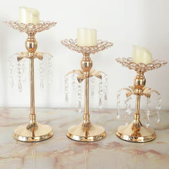 Golden Candlestick Wedding Table Scene Decoration