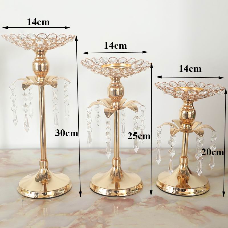 Golden Candlestick Wedding Table Scene Decoration